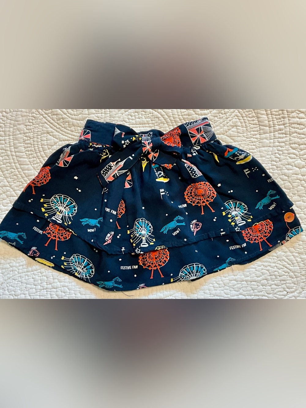 Babyface Brand Carnival Ferris Wheel Print Tiered Skirt - 12 mo.